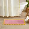image:imageMONDAY MOOSE Bath Mat with Scalloped Wavy Ripple Design Microfiber Absorbent Non Slip Tufted Rug for Floor Shower or Kitchen 20x32 inch SunroseSunrose