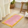 image:imageMONDAY MOOSE Bath Mat with Scalloped Wavy Ripple Design Microfiber Absorbent Non Slip Tufted Rug for Floor Shower or Kitchen 20x32 inch SunroseSunrose