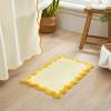 image:imageMONDAY MOOSE Bath Mat with Scalloped Wavy Ripple Design Microfiber Absorbent Non Slip Tufted Rug for Floor Shower or Kitchen 20x32 inch SunroseYellow