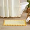 image:imageMONDAY MOOSE Bath Mat with Scalloped Wavy Ripple Design Microfiber Absorbent Non Slip Tufted Rug for Floor Shower or Kitchen 20x32 inch SunroseYellow