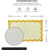 image:imageMONDAY MOOSE Bath Mat with Scalloped Wavy Ripple Design Microfiber Absorbent Non Slip Tufted Rug for Floor Shower or Kitchen 20x32 inch SunroseYellow
