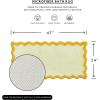 image:imageMONDAY MOOSE Bath Mat with Scalloped Wavy Ripple Design Microfiber Absorbent Non Slip Tufted Rug for Floor Shower or Kitchen 20x32 inch SunroseYellow