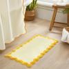 image:imageMONDAY MOOSE Bath Mat with Scalloped Wavy Ripple Design Microfiber Absorbent Non Slip Tufted Rug for Floor Shower or Kitchen 20x32 inch SunroseYellow