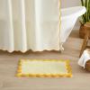 image:imageMONDAY MOOSE Bath Mat with Scalloped Wavy Ripple Design Microfiber Absorbent Non Slip Tufted Rug for Floor Shower or Kitchen 20x32 inch SunroseYellow