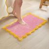 image:imageMONDAY MOOSE Bath Mat with Scalloped Wavy Ripple Design Microfiber Absorbent Non Slip Tufted Rug for Floor Shower or Kitchen 20x32 inch SunroseSunrose