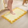 image:imageMONDAY MOOSE Bath Mat with Scalloped Wavy Ripple Design Microfiber Absorbent Non Slip Tufted Rug for Floor Shower or Kitchen 20x32 inch SunroseYellow