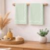 image:imageMONDAY MOOSE Scalloped Decorative Hand Towels 2Pack Soft Cotton with Reversible Jacquard Wavy Design for Bathroom Kitchen or Spa 16x28 inch SageLight SageLight Sage