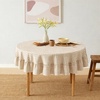image:imageMONDAY MOOSE Ruffle Farmhouse Rustic Rectangle Natural Stonewashed Cotton Tablecloth for Kitchen Dining Room Restaurant 55x70 inch Olive GreenBeige Gingham