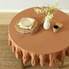 image:imageMONDAY MOOSE Ruffle Farmhouse Rustic Rectangle Natural Stonewashed Cotton Tablecloth for Kitchen Dining Room Restaurant 55x70 inch Olive GreenCinnamon
