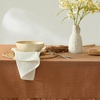 image:imageMONDAY MOOSE Ruffle Farmhouse Rustic Rectangle Natural Stonewashed Cotton Tablecloth for Kitchen Dining Room Restaurant 55x70 inch Olive GreenCinnamon