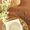 image:imageMONDAY MOOSE Ruffle Farmhouse Rustic Rectangle Natural Stonewashed Cotton Tablecloth for Kitchen Dining Room Restaurant 55x70 inch Olive GreenCinnamon