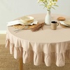 image:imageMONDAY MOOSE Ruffle Farmhouse Rustic Rectangle Natural Stonewashed Cotton Tablecloth for Kitchen Dining Room Restaurant 55x70 inch Olive GreenNatural