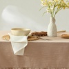 image:imageMONDAY MOOSE Ruffle Farmhouse Rustic Rectangle Natural Stonewashed Cotton Tablecloth for Kitchen Dining Room Restaurant 55x70 inch Olive GreenNatural