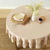 image:imageMONDAY MOOSE Ruffle Farmhouse Rustic Rectangle Natural Stonewashed Cotton Tablecloth for Kitchen Dining Room Restaurant 55x70 inch Olive GreenNatural