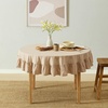 image:imageMONDAY MOOSE Ruffle Farmhouse Rustic Rectangle Natural Stonewashed Cotton Tablecloth for Kitchen Dining Room Restaurant 55x70 inch Olive GreenNatural