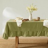 image:imageMONDAY MOOSE Ruffle Farmhouse Rustic Rectangle Natural Stonewashed Cotton Tablecloth for Kitchen Dining Room Restaurant 55x70 inch Olive GreenOlive Green