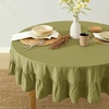 image:imageMONDAY MOOSE Ruffle Farmhouse Rustic Rectangle Natural Stonewashed Cotton Tablecloth for Kitchen Dining Room Restaurant 55x70 inch Olive GreenOlive Green