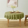 image:imageMONDAY MOOSE Ruffle Farmhouse Rustic Rectangle Natural Stonewashed Cotton Tablecloth for Kitchen Dining Room Restaurant 55x70 inch Olive GreenOlive Green