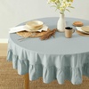 image:imageMONDAY MOOSE Ruffle Farmhouse Rustic Rectangle Natural Stonewashed Cotton Tablecloth for Kitchen Dining Room Restaurant 55x70 inch Olive GreenSlate Blue