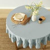 image:imageMONDAY MOOSE Ruffle Farmhouse Rustic Rectangle Natural Stonewashed Cotton Tablecloth for Kitchen Dining Room Restaurant 55x70 inch Olive GreenSlate Blue