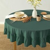 image:imageMONDAY MOOSE Ruffle Farmhouse Rustic Rectangle Natural Stonewashed Cotton Tablecloth for Kitchen Dining Room Restaurant 55x70 inch Olive GreenTeal Green