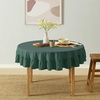 image:imageMONDAY MOOSE Ruffle Farmhouse Rustic Rectangle Natural Stonewashed Cotton Tablecloth for Kitchen Dining Room Restaurant 55x70 inch Olive GreenTeal Green