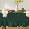 image:imageMONDAY MOOSE Ruffle Farmhouse Rustic Rectangle Natural Stonewashed Cotton Tablecloth for Kitchen Dining Room Restaurant 55x70 inch Olive GreenTeal Green