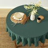 image:imageMONDAY MOOSE Ruffle Farmhouse Rustic Rectangle Natural Stonewashed Cotton Tablecloth for Kitchen Dining Room Restaurant 55x70 inch Olive GreenTeal Green