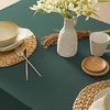 image:imageMONDAY MOOSE Ruffle Farmhouse Rustic Rectangle Natural Stonewashed Cotton Tablecloth for Kitchen Dining Room Restaurant 55x70 inch Olive GreenTeal Green