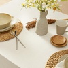 image:imageMONDAY MOOSE Ruffle Farmhouse Rustic Rectangle Natural Stonewashed Cotton Tablecloth for Kitchen Dining Room Restaurant 55x70 inch Olive GreenWhite