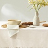 image:imageMONDAY MOOSE Ruffle Farmhouse Rustic Rectangle Natural Stonewashed Cotton Tablecloth for Kitchen Dining Room Restaurant 55x70 inch Olive GreenWhite