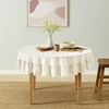 image:imageMONDAY MOOSE Ruffle Farmhouse Rustic Rectangle Natural Stonewashed Cotton Tablecloth for Kitchen Dining Room Restaurant 55x70 inch Olive GreenWhite