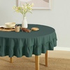 image:imageMONDAY MOOSE Ruffle Farmhouse Rustic Rectangle Natural Stonewashed Cotton Tablecloth for Kitchen Dining Room Restaurant 55x70 inch Olive GreenTeal Green